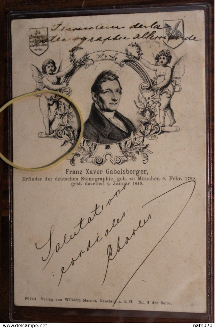 CPA Ak 1904 Illustrateur Litho Franz Xaver Gabelsberger Stenographie - Personnages Historiques