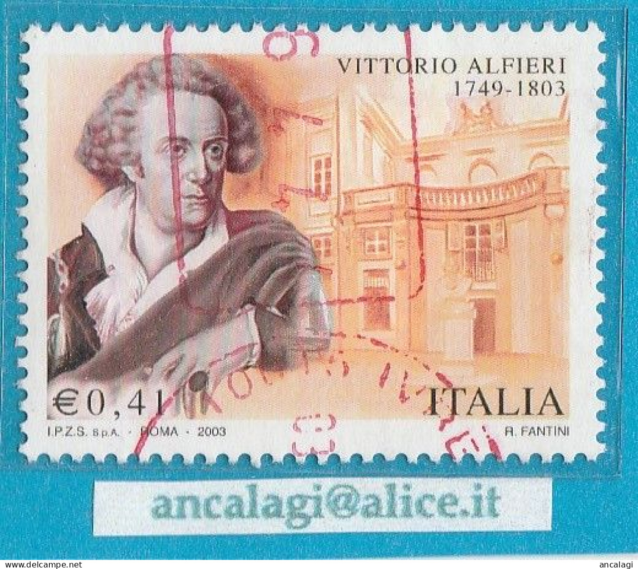 USATI ITALIA 2003 - Ref.0916A "VITTORIO ALFERI" 1 Val. - - 2001-10: Afgestempeld