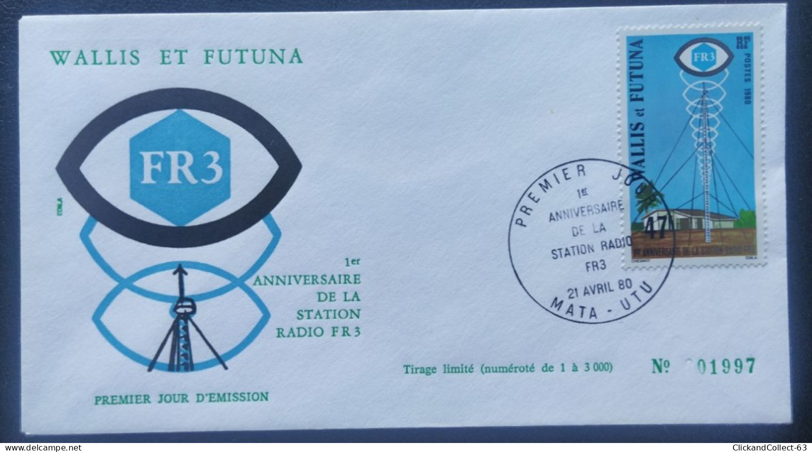 Enveloppe Premier Jour Wallis & Futuna Radio FR3 1980 Timbre N° 257 - FDC