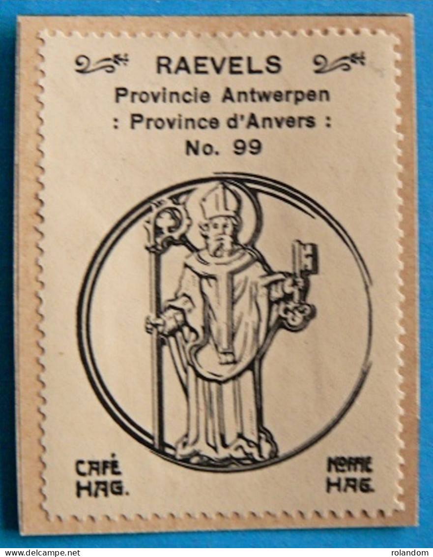 Prov. Antwerpen N099 Raevels Ravels Timbre Vignette 1930 Café Hag Armoiries Blason écu TBE - Tee & Kaffee