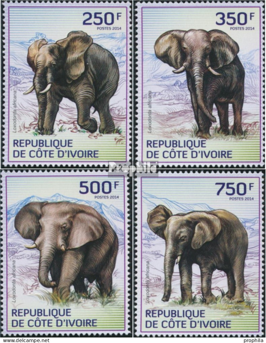 Elfenbeinküste 1609-1612 (kompl.Ausg.) Postfrisch 2014 Savannenelefant - Côte D'Ivoire (1960-...)