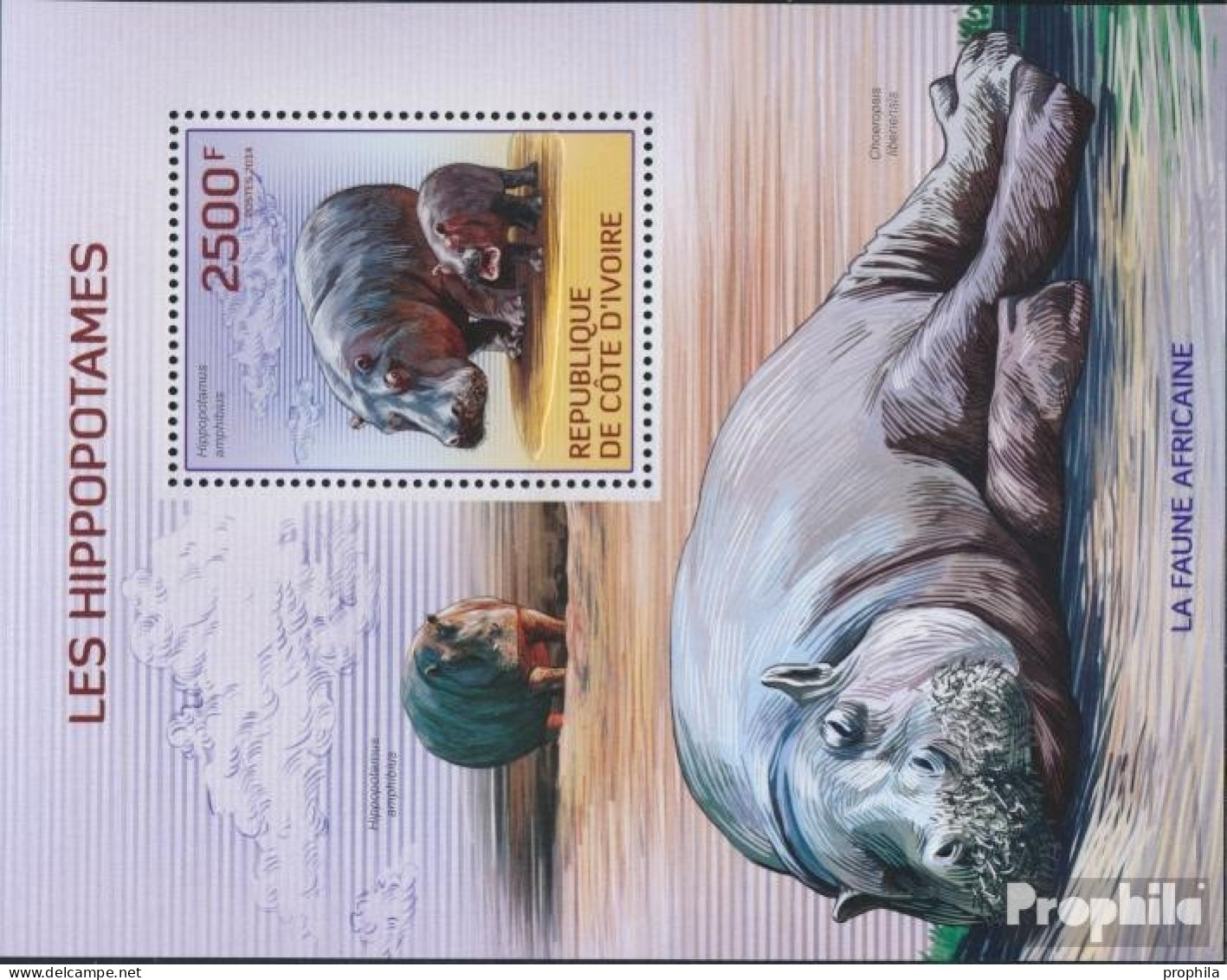 Elfenbeinküste Block209A (kompl.Ausg.) Postfrisch 2014 Flusspferd - Ivory Coast (1960-...)