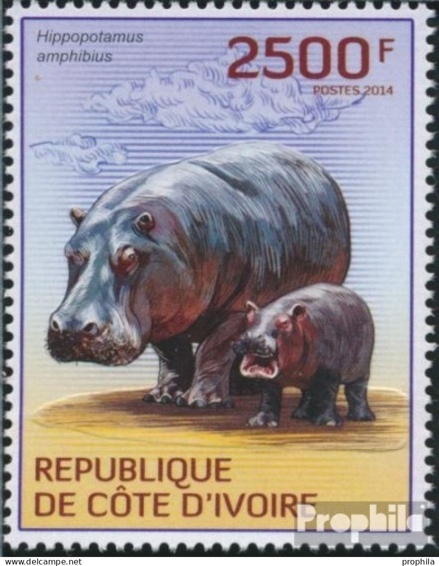 Elfenbeinküste 1608 (kompl.Ausg.) Postfrisch 2014 Flusspferd - Ivory Coast (1960-...)