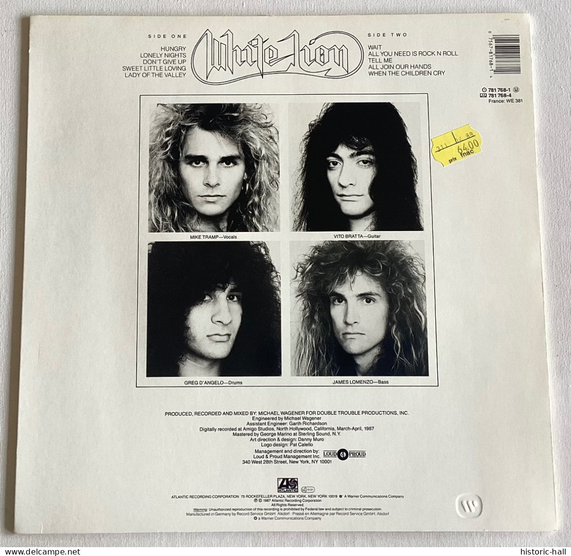 WHITE LION - Pride - LP - 1987 - German Press - Hard Rock & Metal