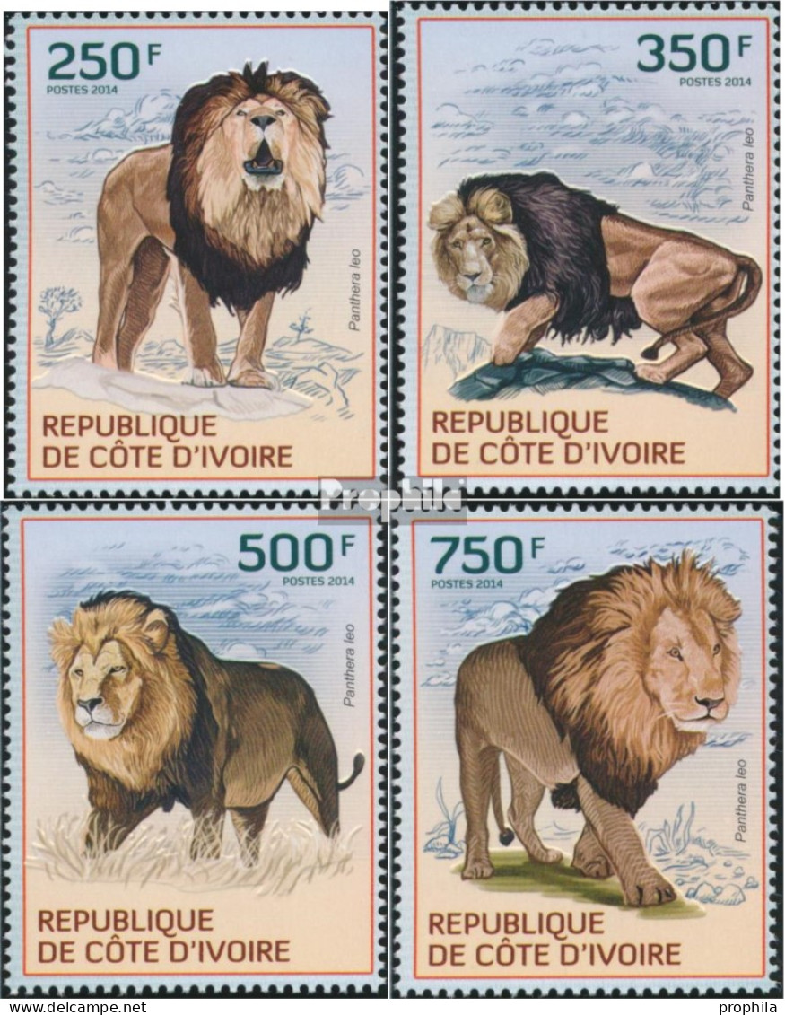 Elfenbeinküste 1599-1602 (kompl.Ausg.) Postfrisch 2014 Löwe - Ivory Coast (1960-...)