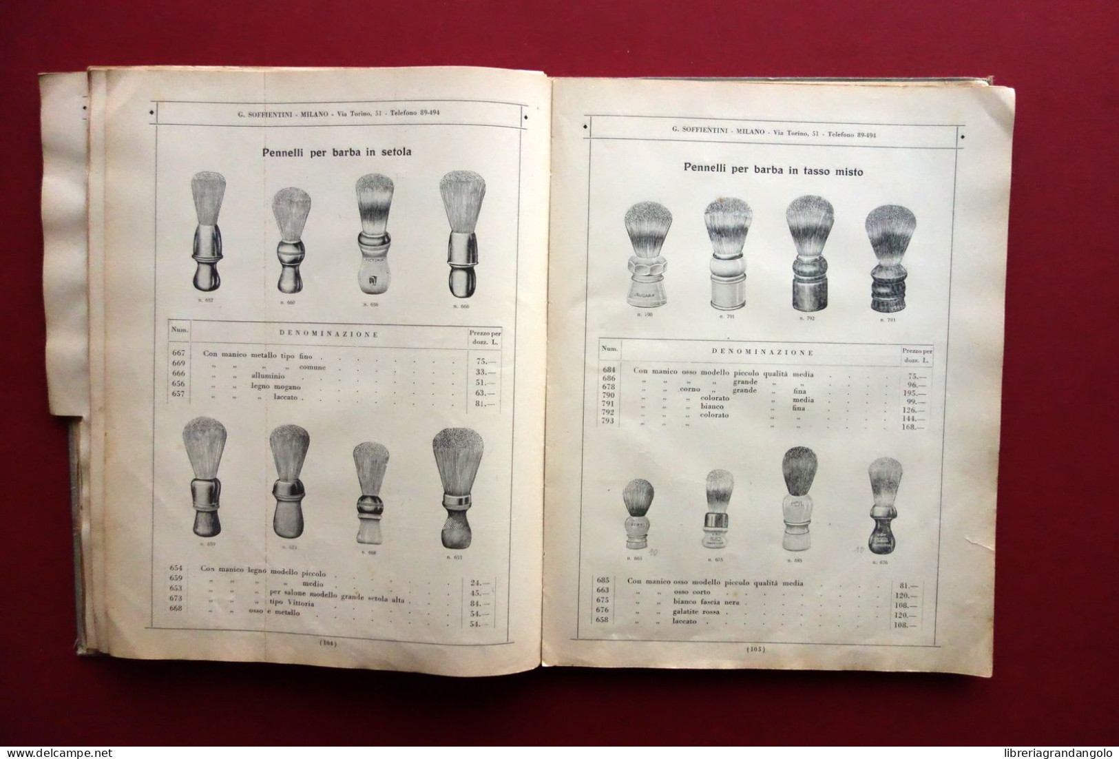 Giovanni Soffientini Milano Catalogo Generale Profumeria Toeletta Gennaio 1933