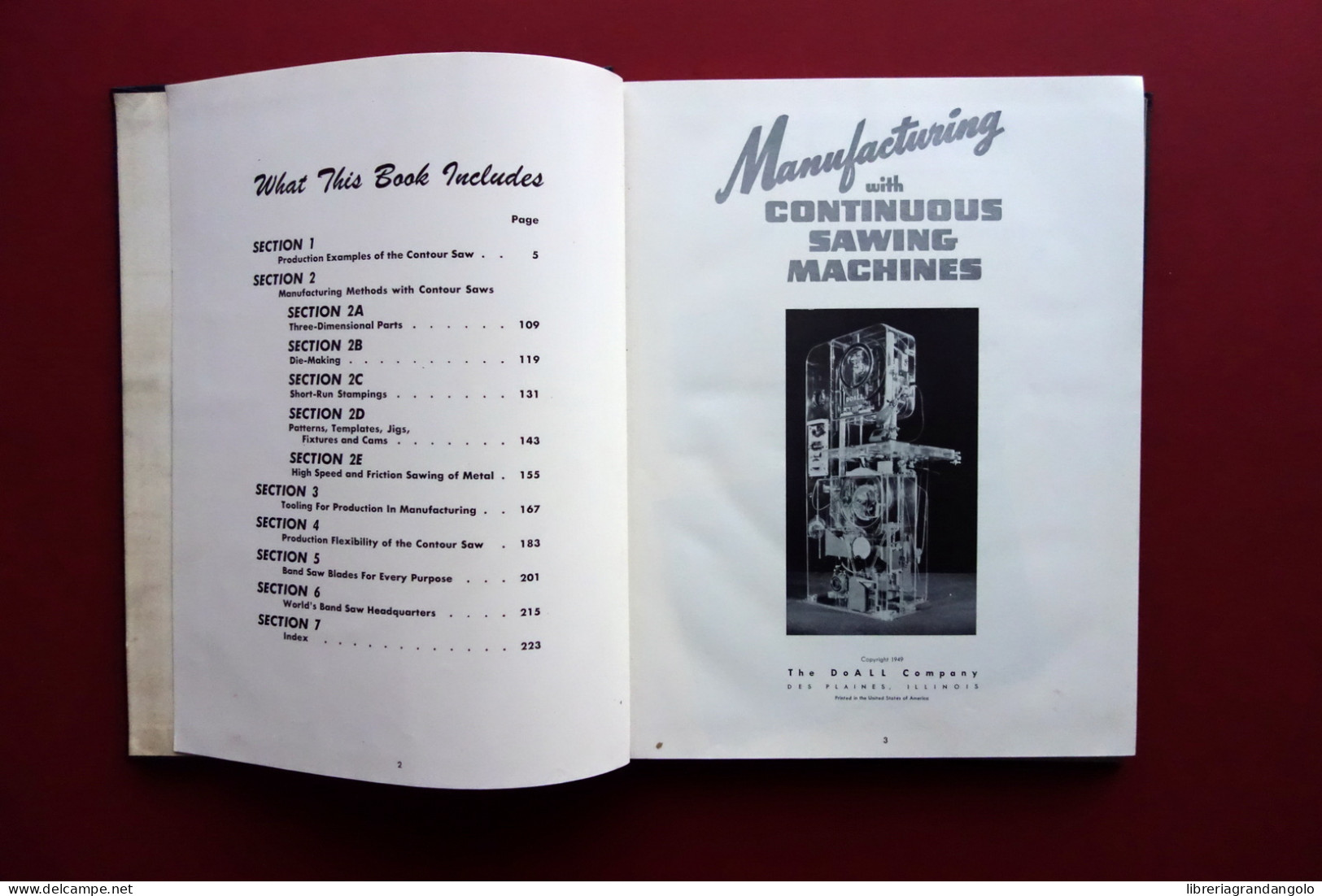 Catalogo DOALL Manifacturing Continuous Sawing Machines Illinois USA 1949 - Ohne Zuordnung