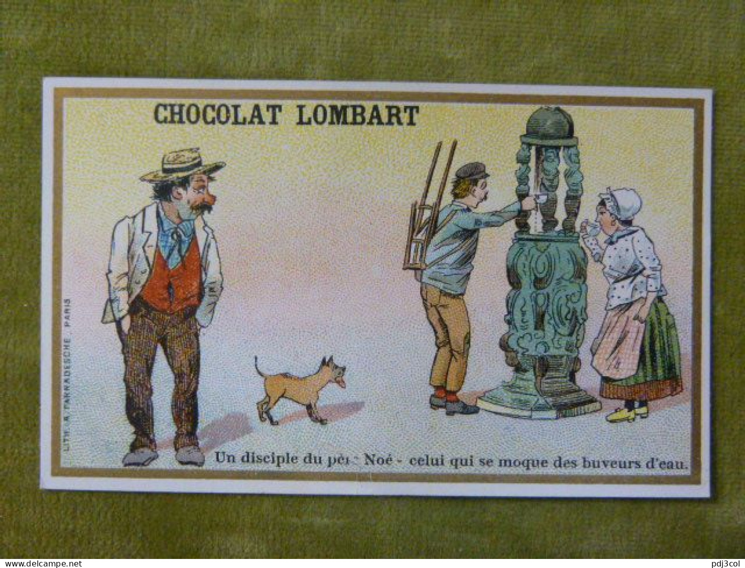 Un Disciple Du Père Noé - Celui Qui Se Moque Des Buveurs D'eau - Chocolat Lombart - Chromo Illustrée Humoristique - Lombart