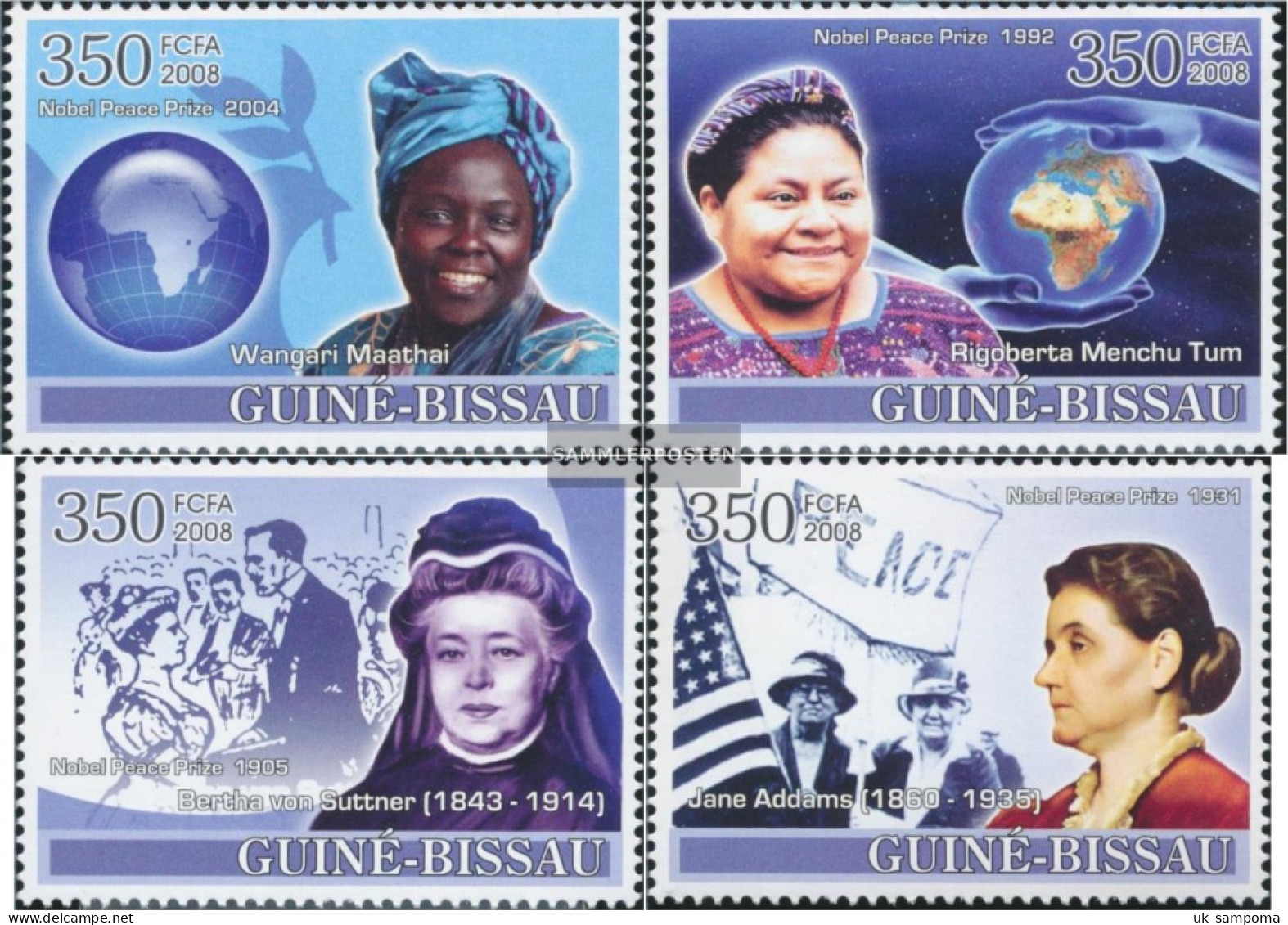 Guinea-Bissau 3692-3695 (complete. Issue) Unmounted Mint / Never Hinged 2008 Friedensheldinnen - Guinée-Bissau