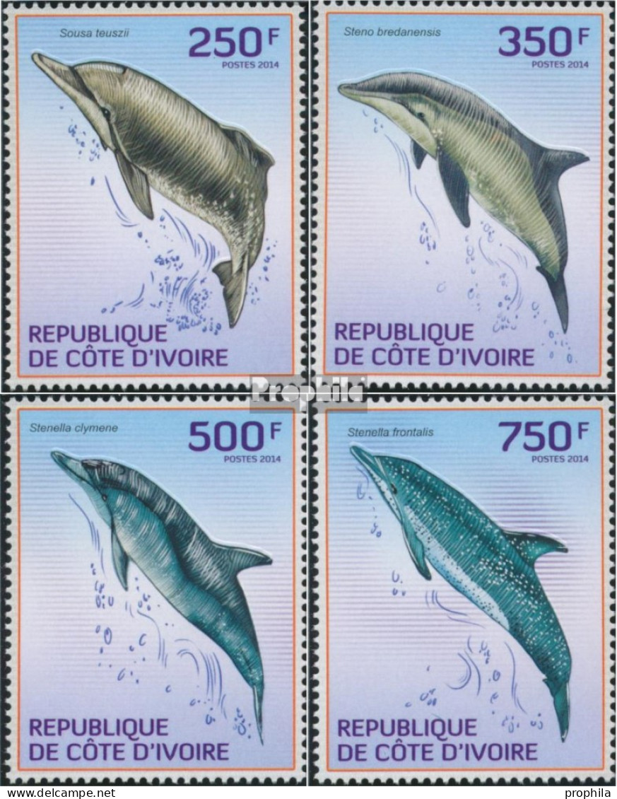 Elfenbeinküste 1574-1577 (kompl.Ausg.) Postfrisch 2014 Delphine - Côte D'Ivoire (1960-...)