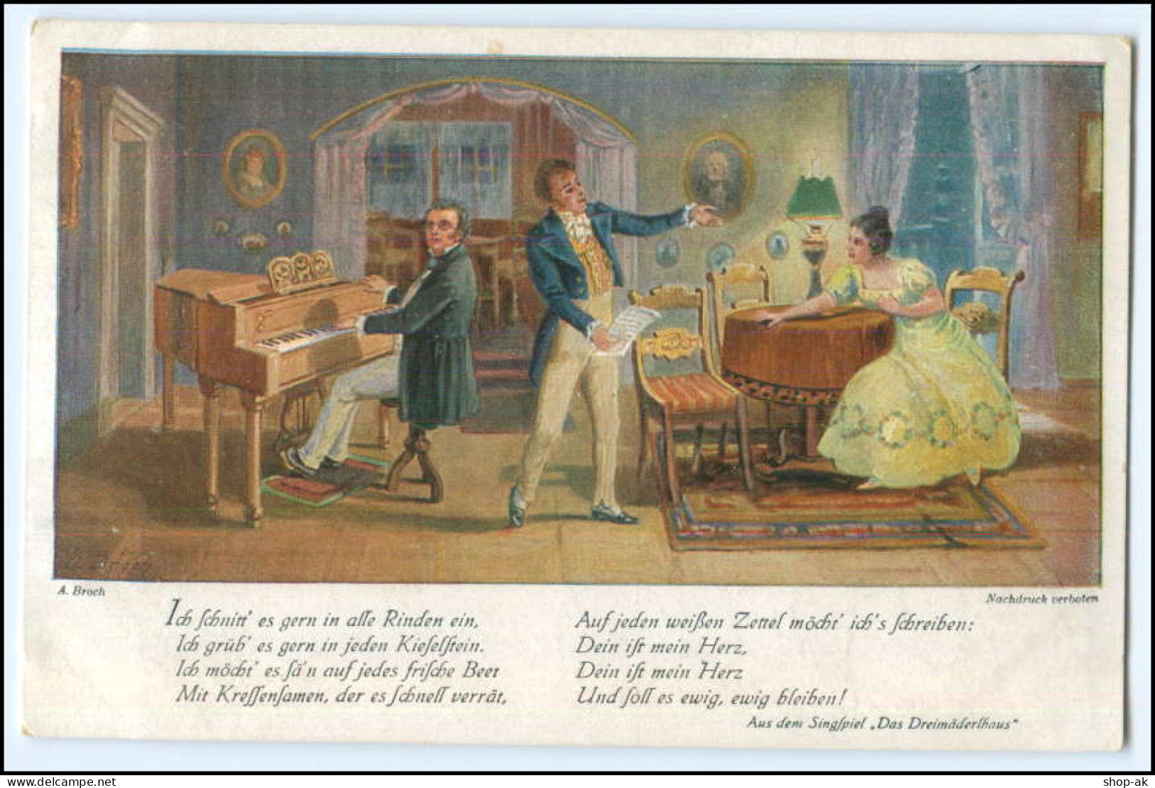 N8660/ Franz Schubert "Das Dreimäderlhaus"  AK Ca.1918 - Altri & Non Classificati