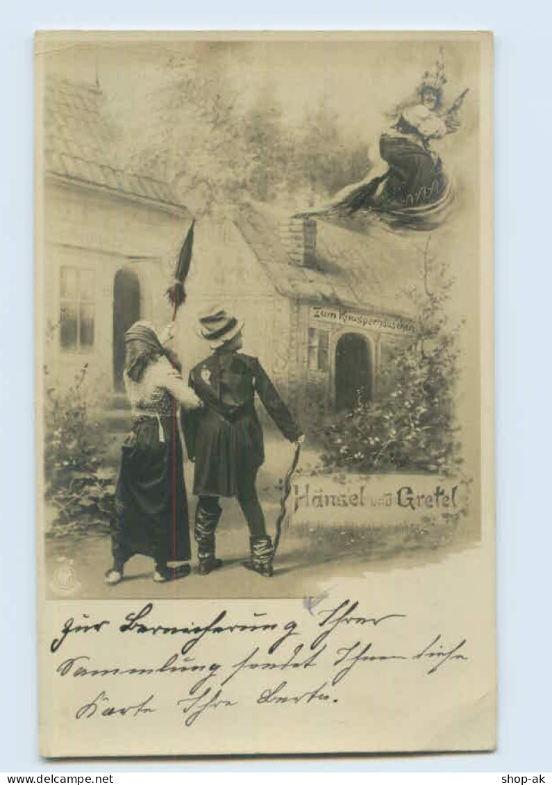 W9D13/ Häsnel Und Gretel NPG Foto AK Märchen Ca.1905 - Contes, Fables & Légendes