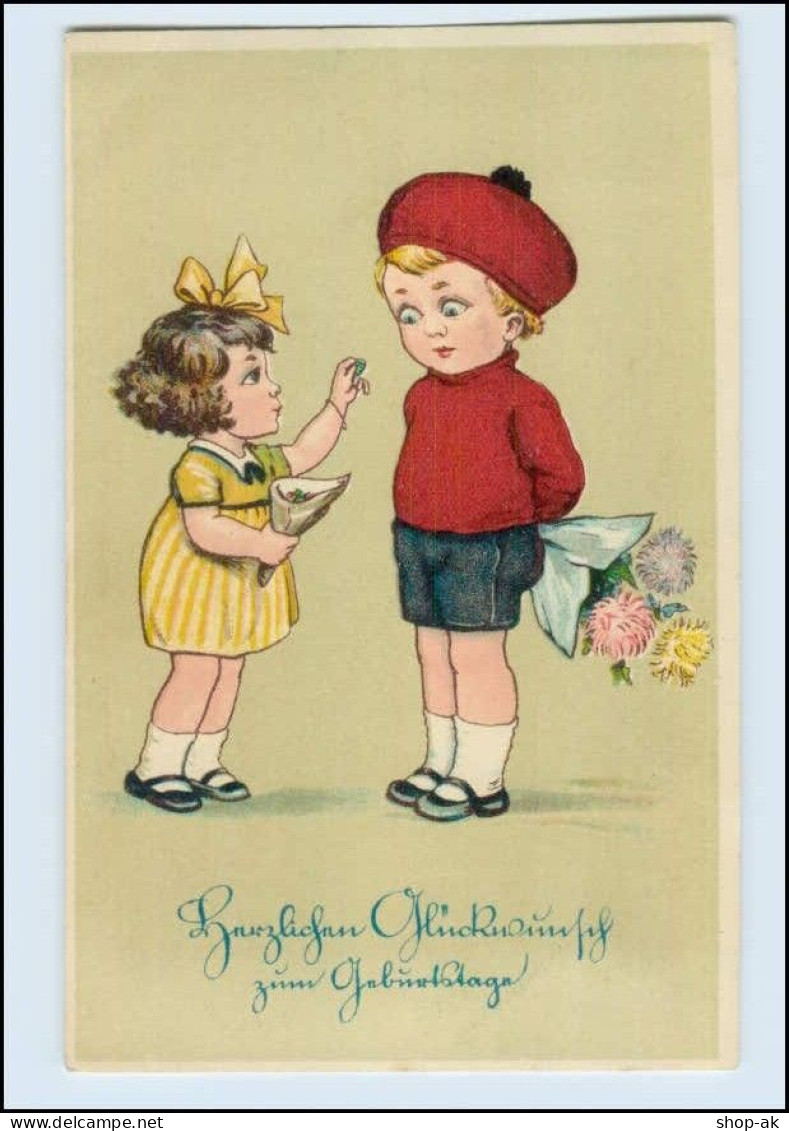 W8K92/ Geburtstag Schöne Kinder Litho AK Ca.1925 - Cumpleaños