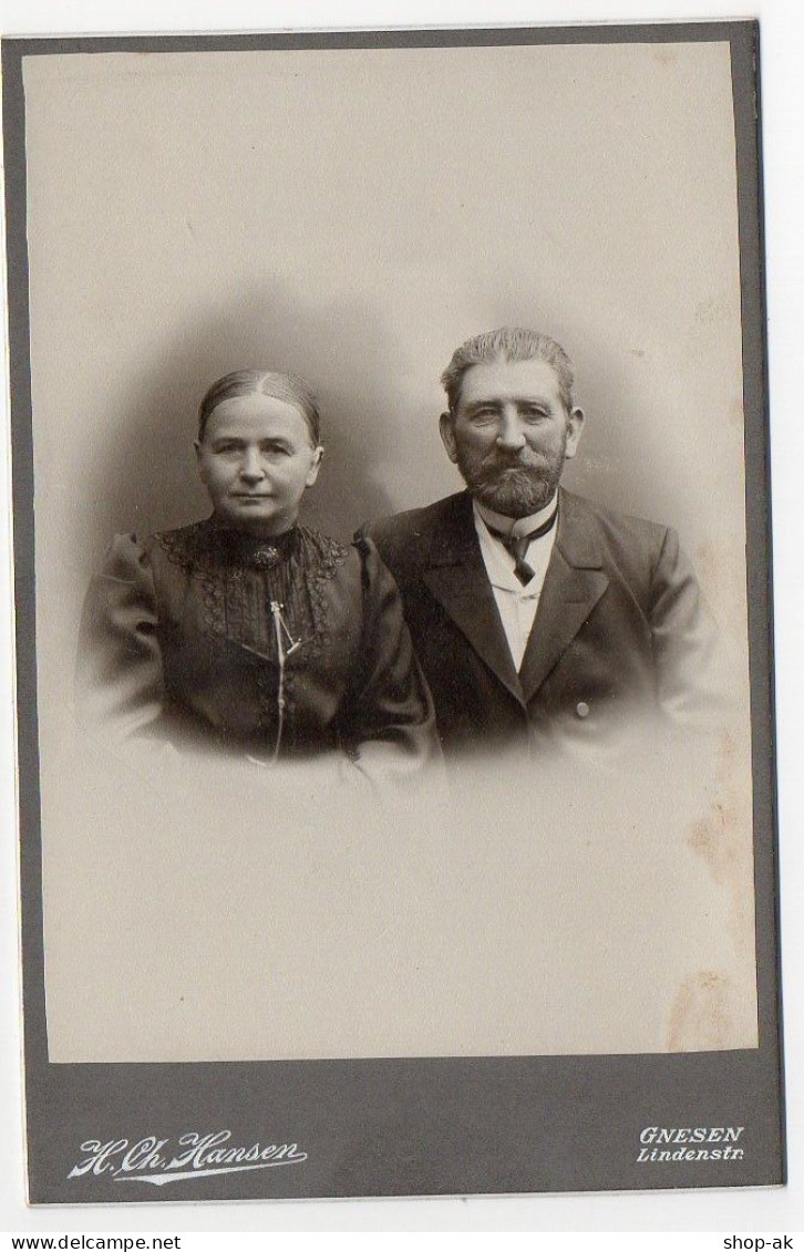 P3N05/ Kabinettfoto Ehepaar Atelier H. Ch. Hansen Gnesen Ca. 1905 - Autres & Non Classés