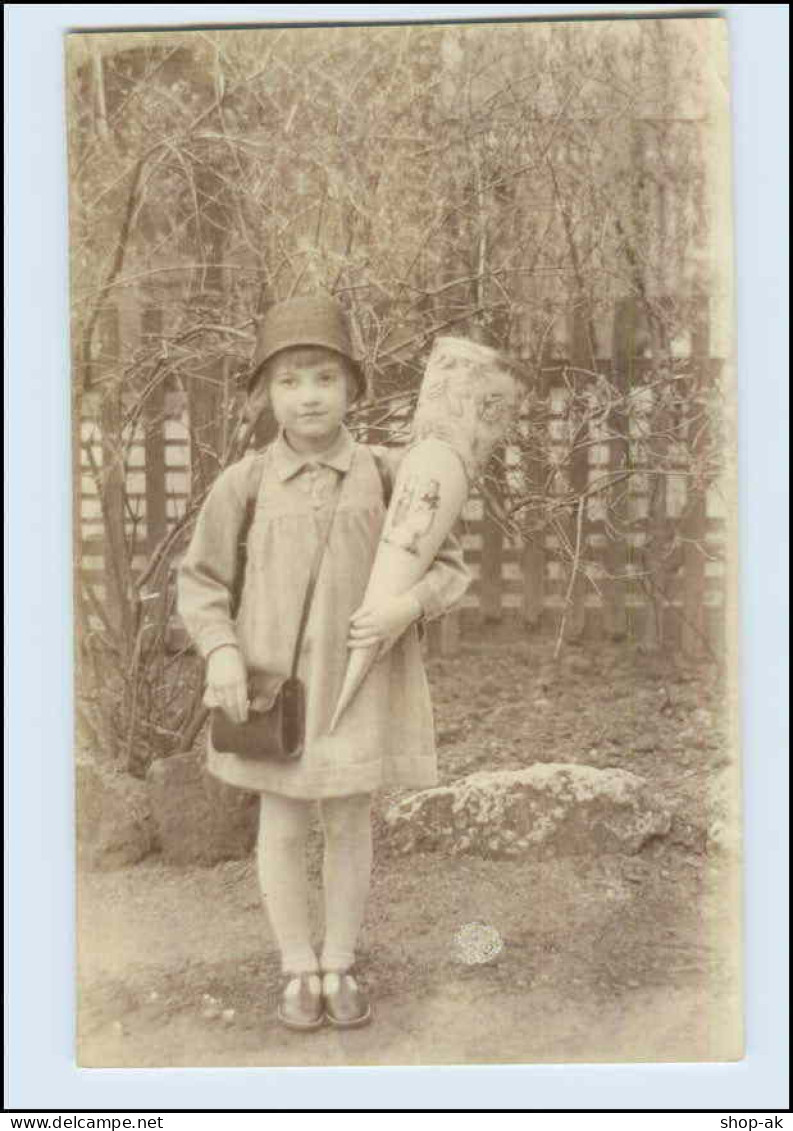 P3M49/ Mädchen Mit Schultüte Einschulung Foto AK Ca. 1925 - Autres & Non Classés