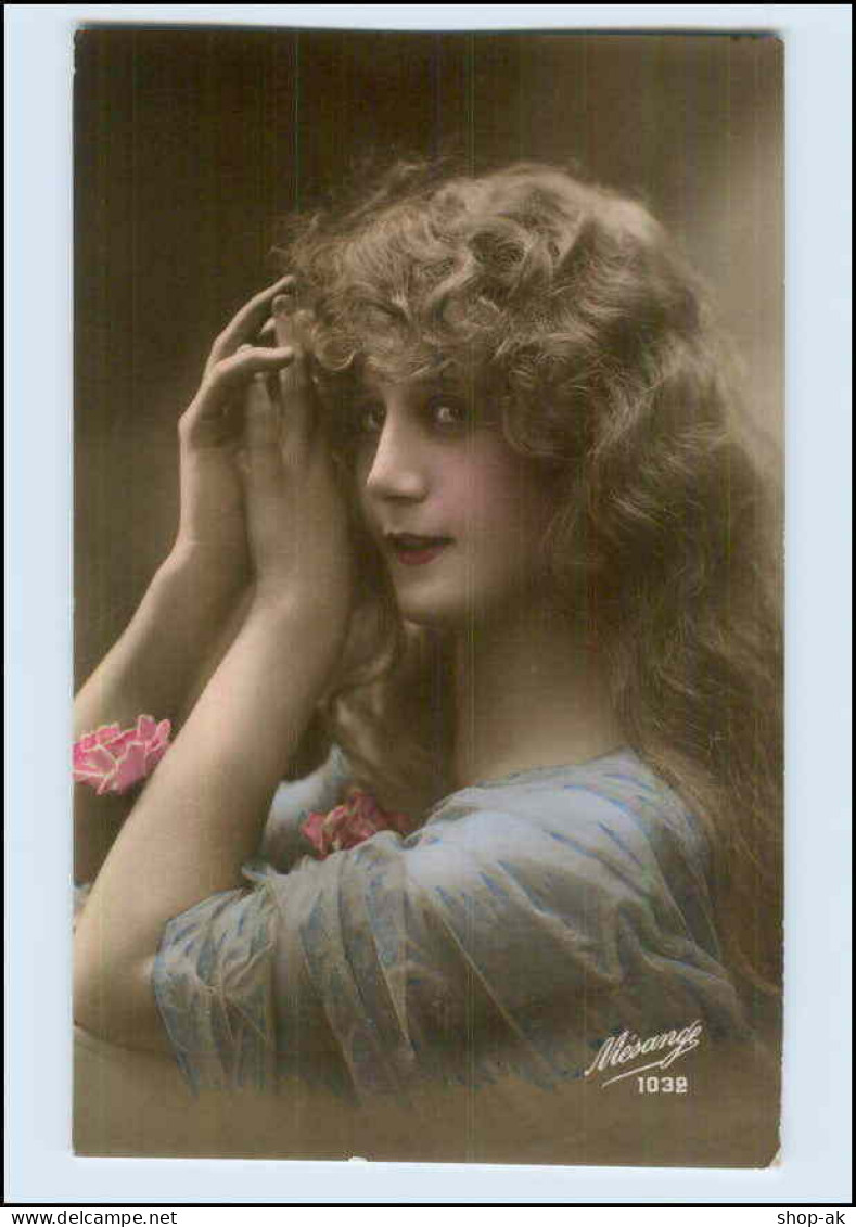 W7P83/ Mesange - Hübsche Frau Lange Haare Frisur Foto AK Ca.1912 - Fotografie