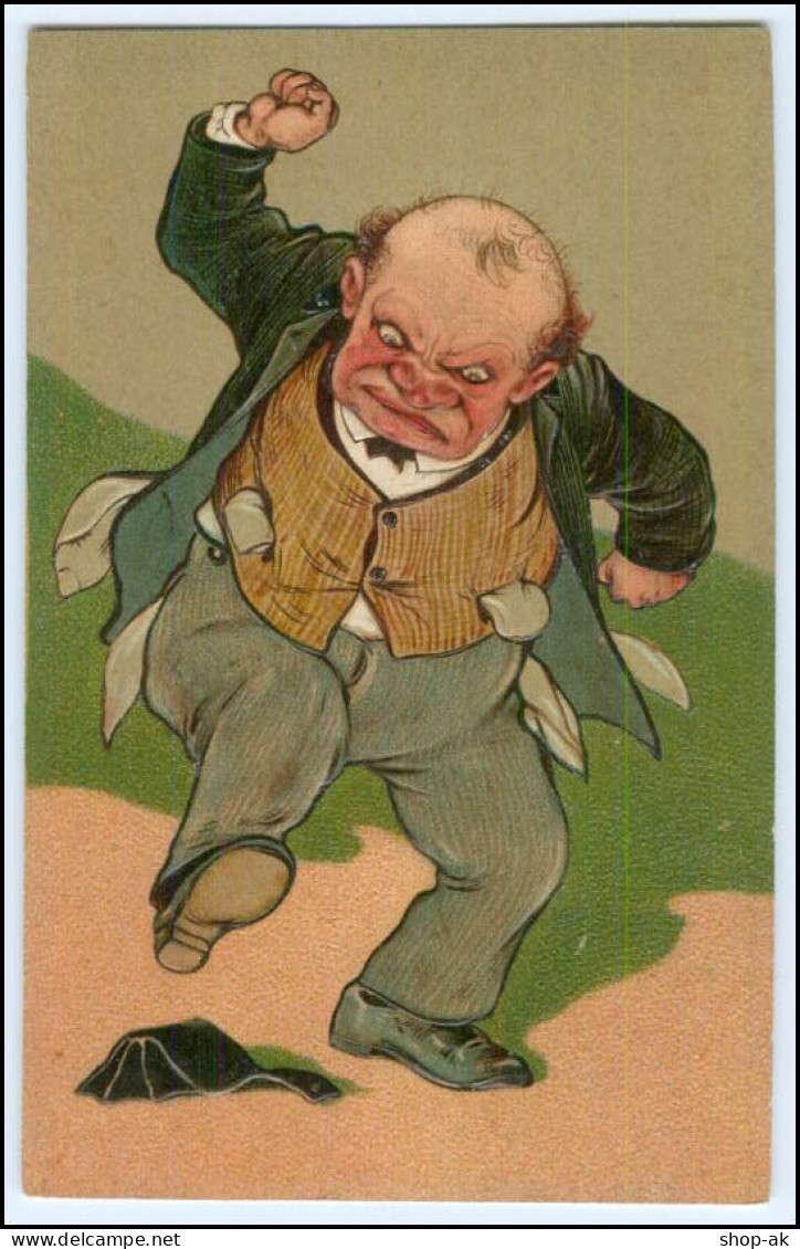 Y2507/ Mann ägert Sich, Portmonee Ist Leer Litho Prägedruck AK Humor Ca.1910 - Humor