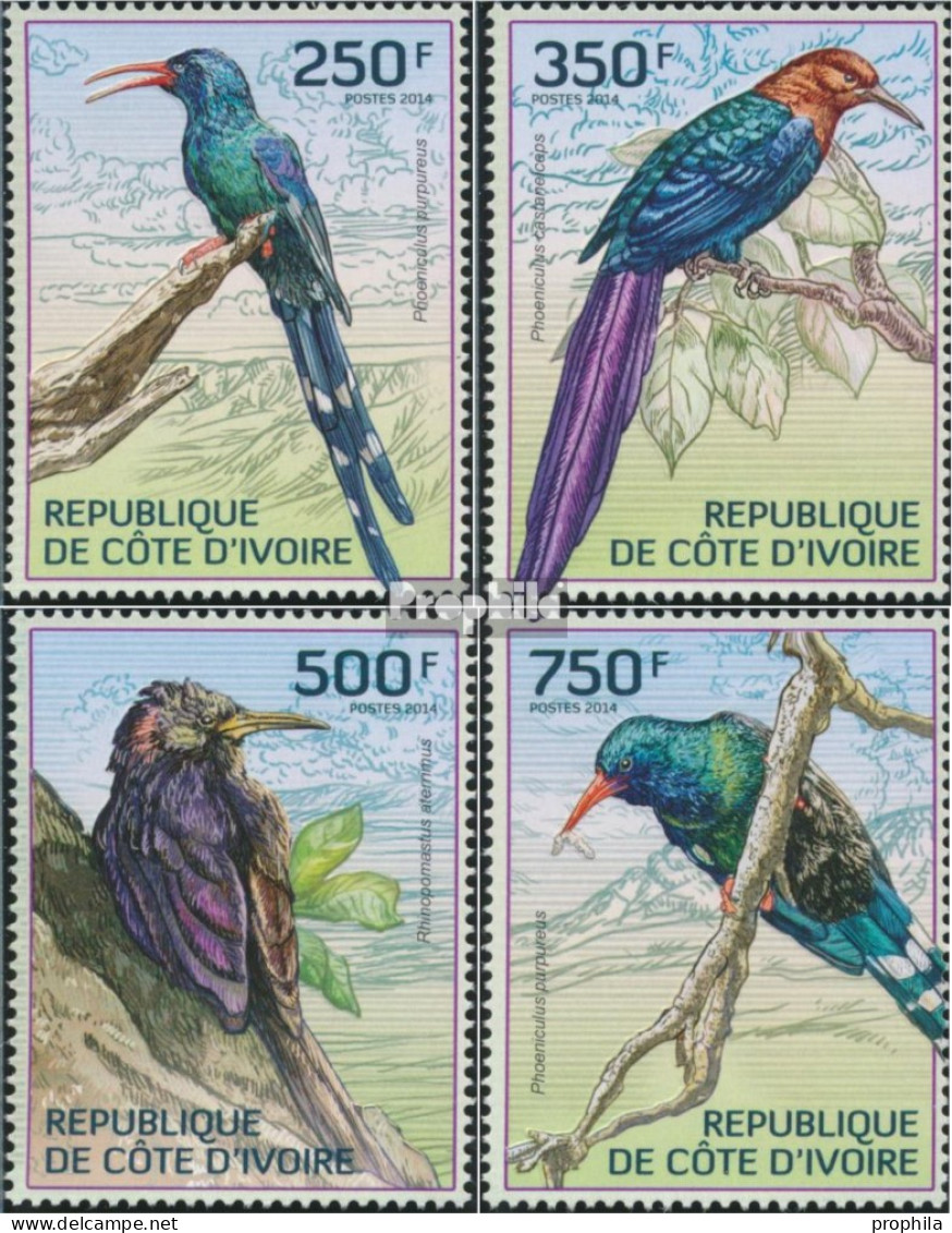 Elfenbeinküste 1564-1567 (kompl.Ausg.) Postfrisch 2014 Baumhopfe - Ivory Coast (1960-...)