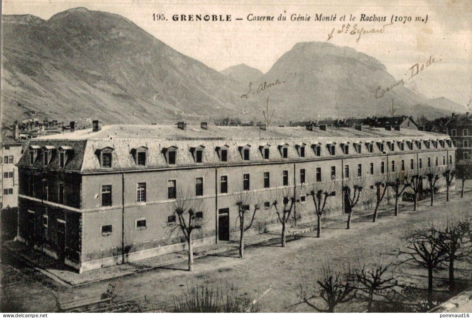 CPA Grenoble Caserne Du Génie Monté Et Le Rachais - Barracks