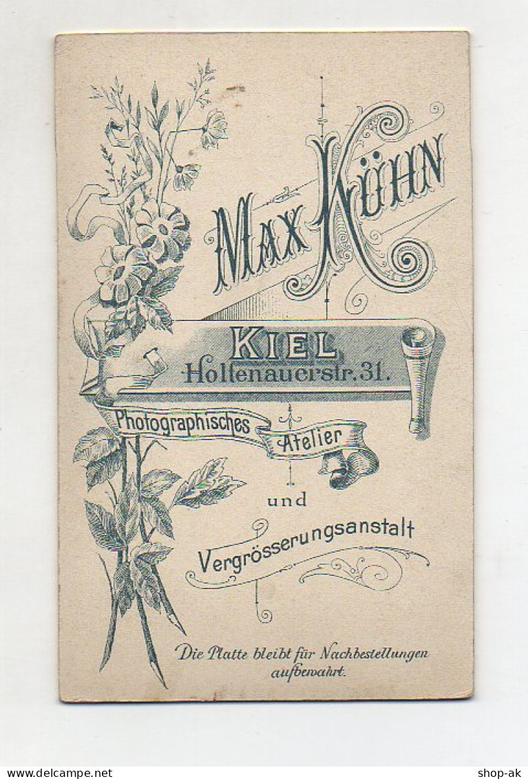Y7005/ CDV Foto Junge Frau  Atelier Max Kühn, Kiel Ca.1900 - Autres & Non Classés