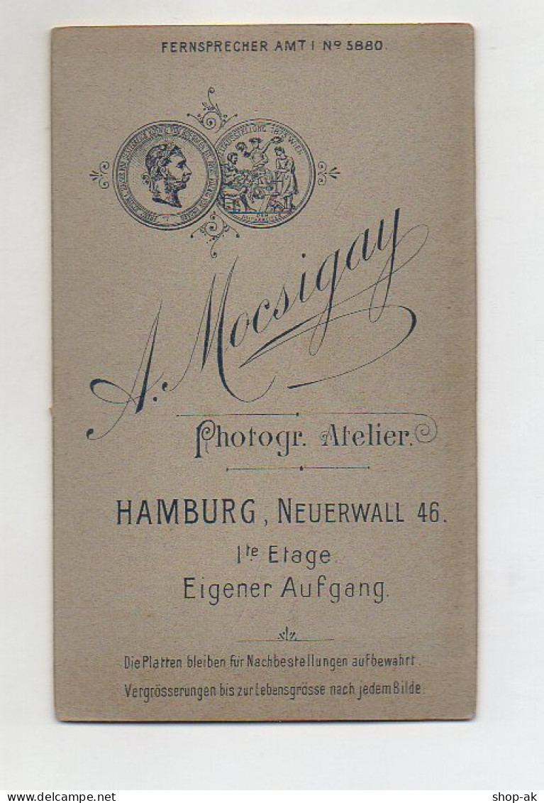 Y7007/ CDV Foto  Mann - Atelier Mocsigay, Hamburg Ca.1905  - Autres & Non Classés