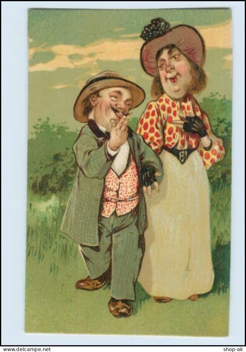 Y3042/ Kleiner Mann - Große Frau Schöne Humor Litho AK Ca.1910 - Humor