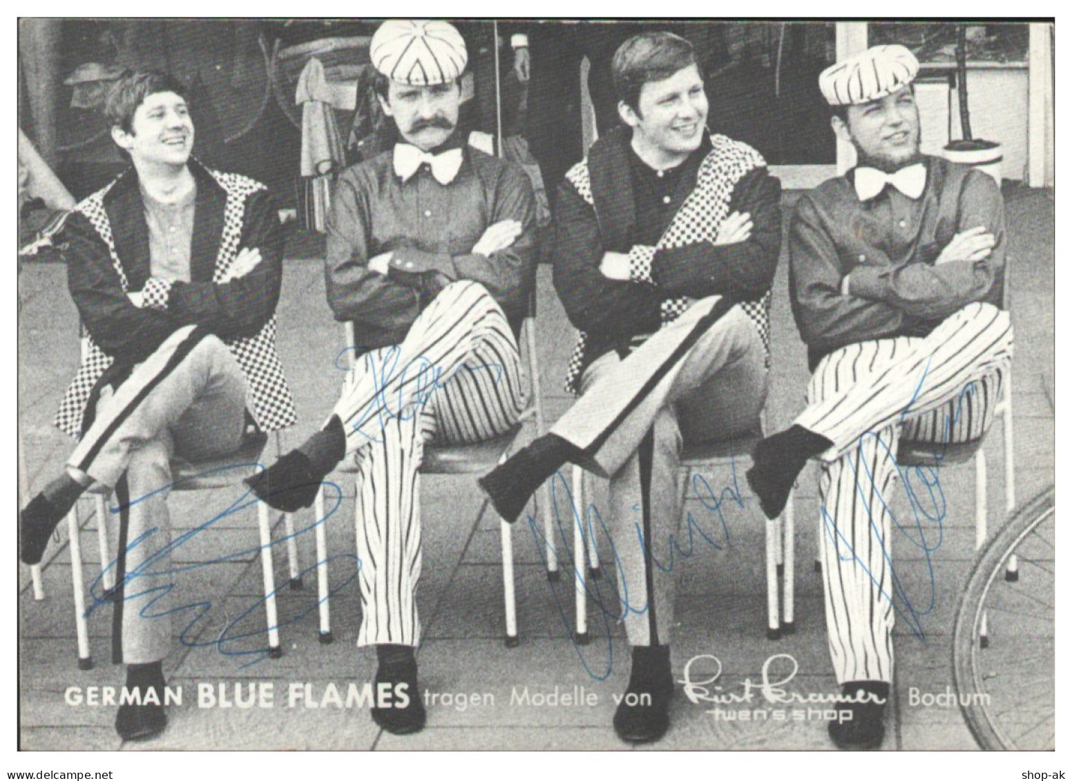 Y28852/ German Blue Flames  Gelsenkirchen Beat- Popgruppe Autogramme  60er Jahre - Autogramme