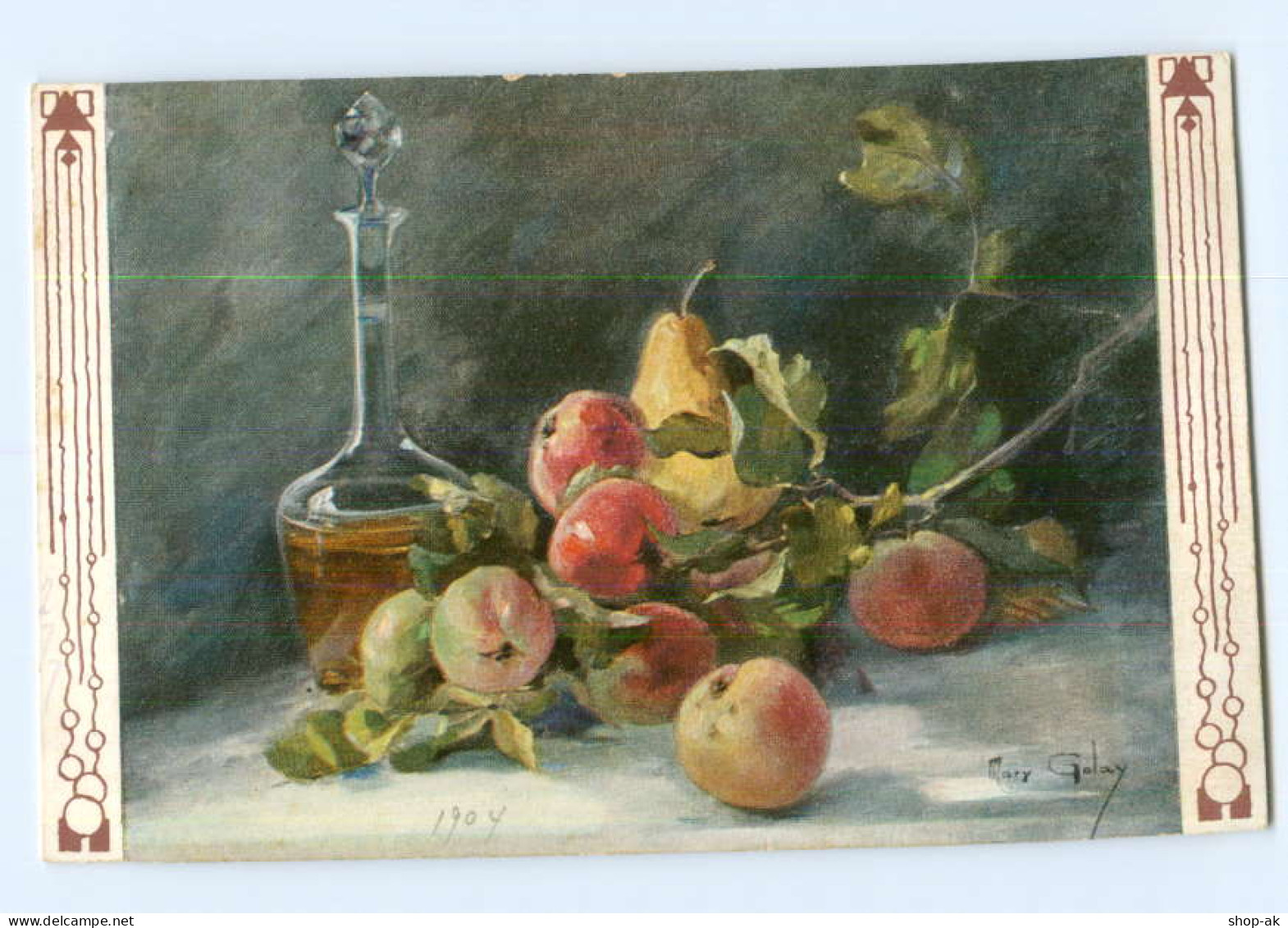 Y6913/ Stilleben Obst Äpfel Birne AK  Verlag. TSN  Ca.1905 - Peintures & Tableaux