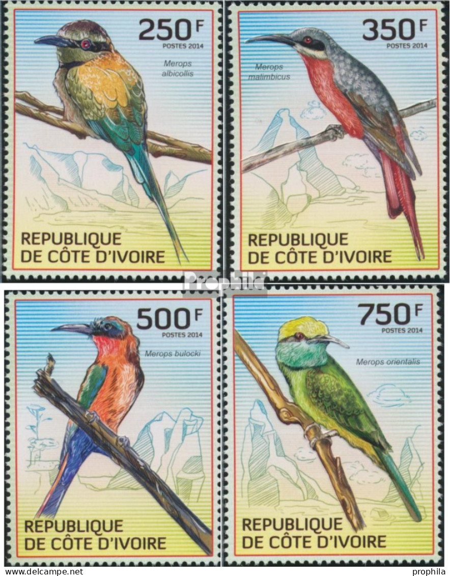 Elfenbeinküste 1559-1562 (kompl.Ausg.) Postfrisch 2014 Bienenfresser - Côte D'Ivoire (1960-...)