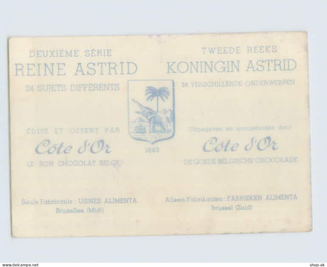 W9R99/ Königin Astrid Von Belgien 1935 Sammelbild Chocolat Cote D`Or - Case Reali