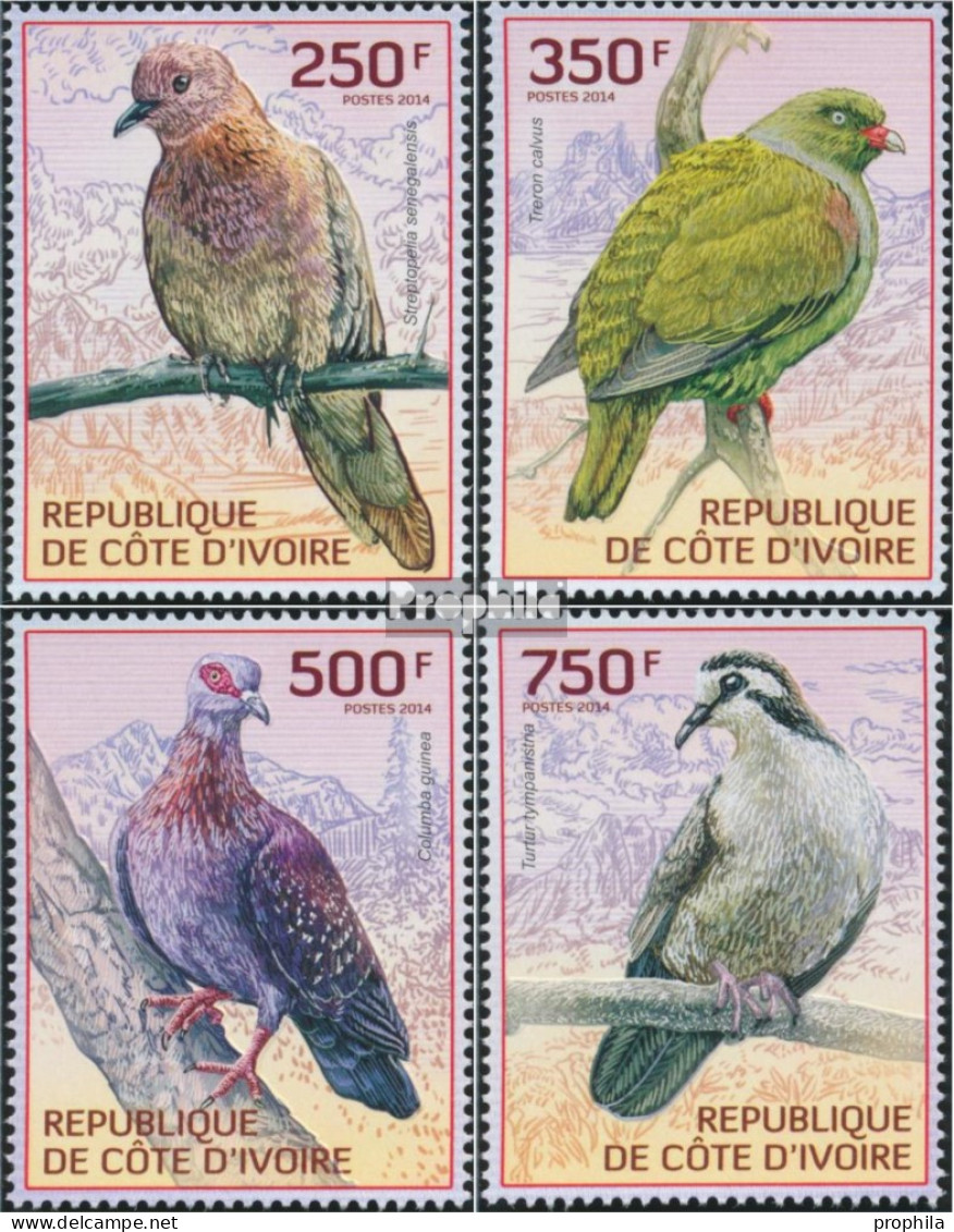 Elfenbeinküste 1534-1537 (kompl.Ausg.) Postfrisch 2014 Tauben - Costa De Marfil (1960-...)