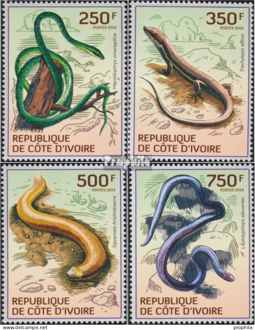 Elfenbeinküste 1529-1532 (kompl.Ausg.) Postfrisch 2014 Reptillien - Côte D'Ivoire (1960-...)