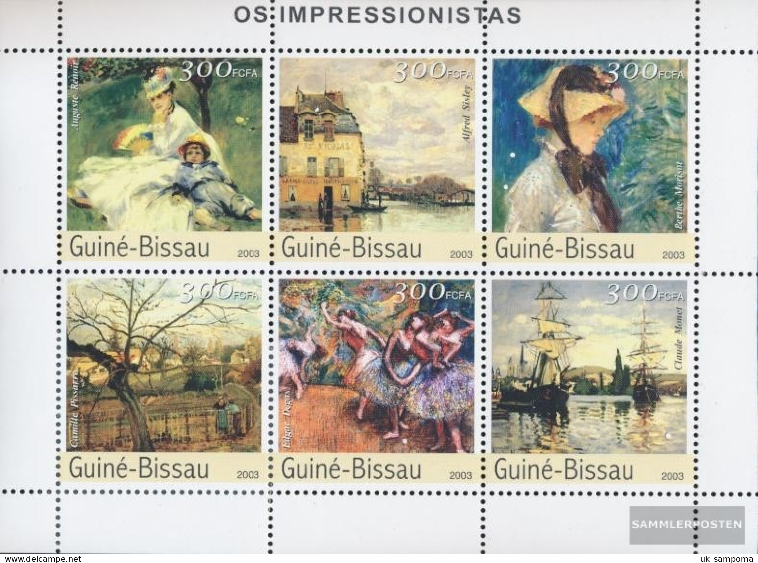 Guinea-Bissau 2303-2308 Sheetlet (complete. Issue) Unmounted Mint / Never Hinged 2003 Impressionists - Guinée-Bissau