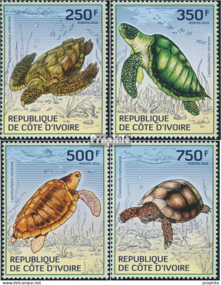 Elfenbeinküste 1524-1527 (kompl.Ausg.) Postfrisch 2014 Schildkröten - Costa D'Avorio (1960-...)