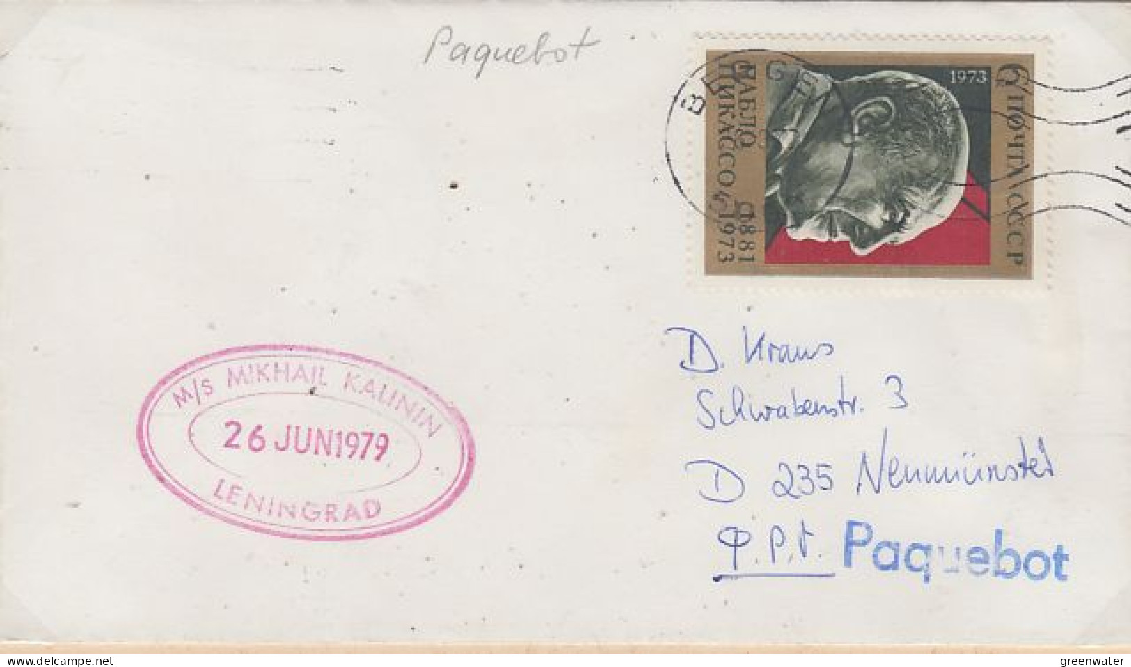 Russia  Ca MS Mikhail Kalinin 26 JUN 1979  Cover Ca  Bergen  (LL213C) - Polareshiffe & Eisbrecher