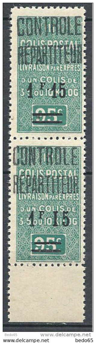 ALGERIE COLIS POST   N ° 28 TYP 1 ET 2 EN PAIRE VERTICALE NEUF** LUXE / MNH - Parcel Post