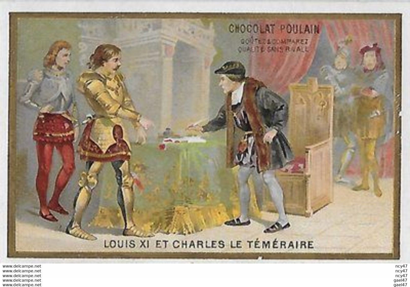 CHROMOS. Chocolat POULAIN (Blois)  Louis XI Et Charles Le Téméraire...S3846 - Poulain