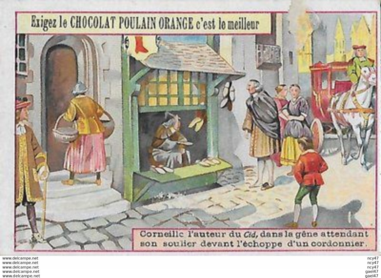 CHROMOS. Chocolat POULAIN (Blois)  Corneille, Dans La Gêne Attendant Son Soulier...S3845 - Poulain