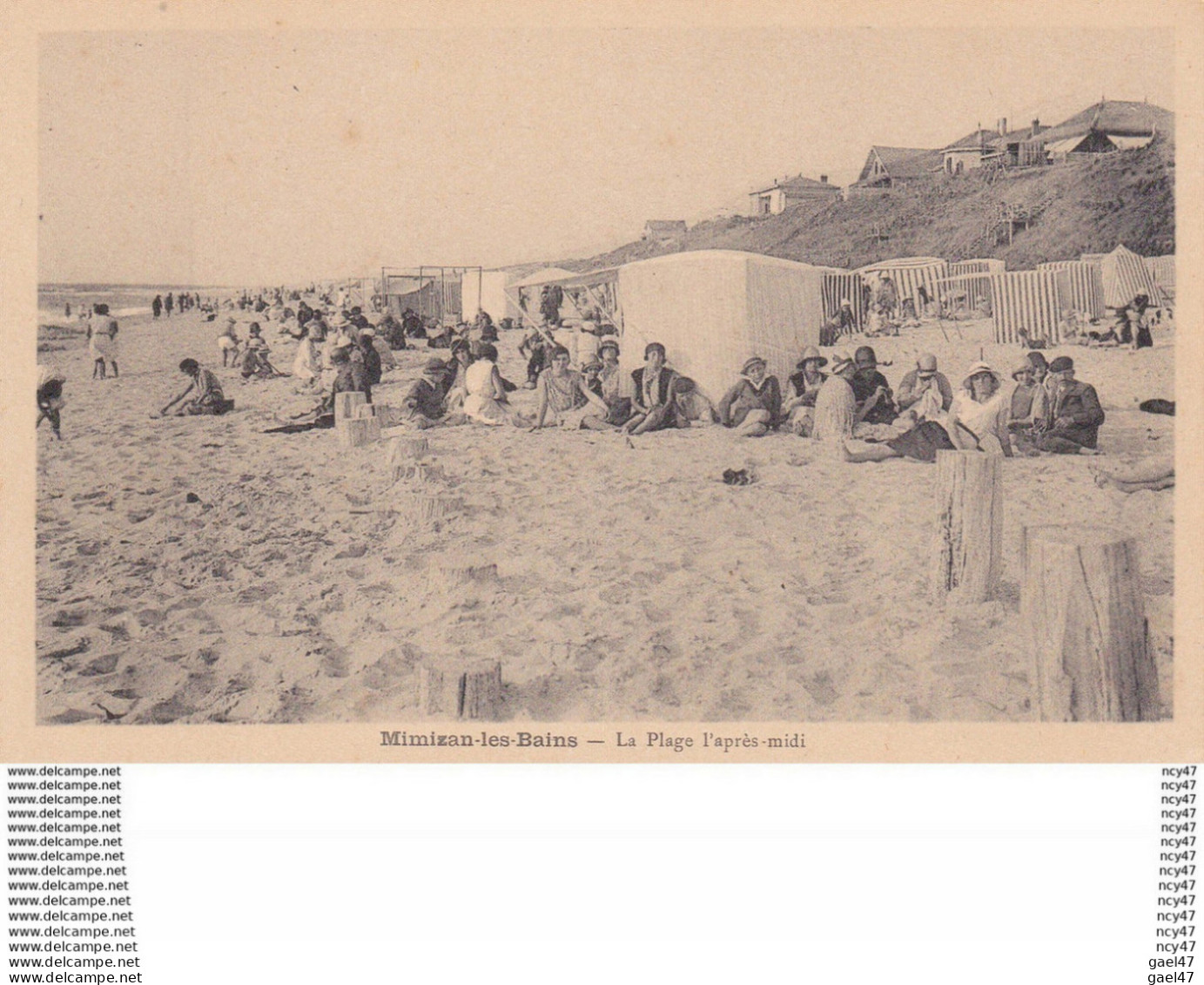 CPA (40)  MIMIZAN-les-BAINS.  La Plage L'après-midi, Animé. ...D031 - Mimizan Plage