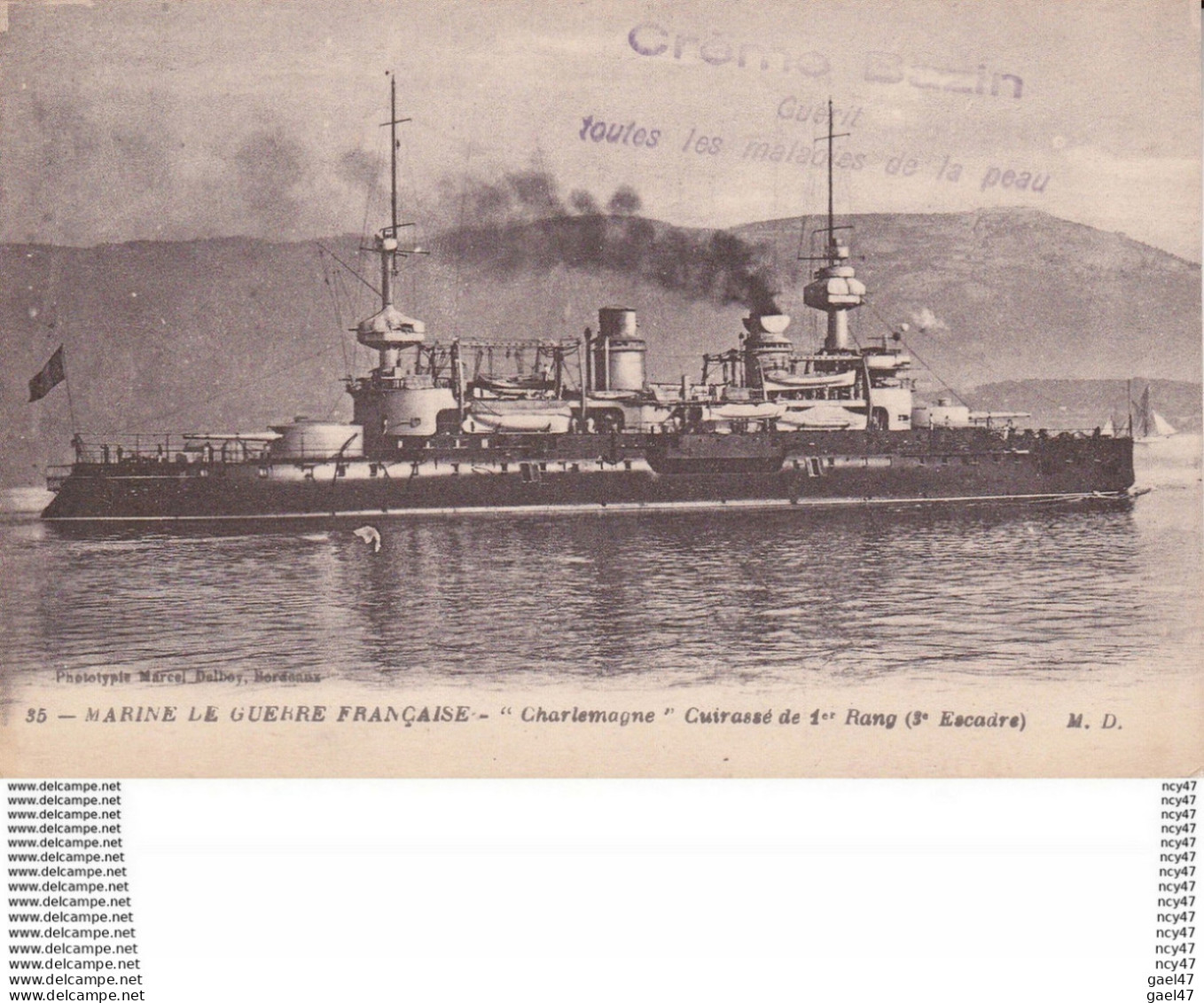 CPA Marine De Guerre Française. Cuirassé  "CHARLEMAGNE". ...D087 - Warships