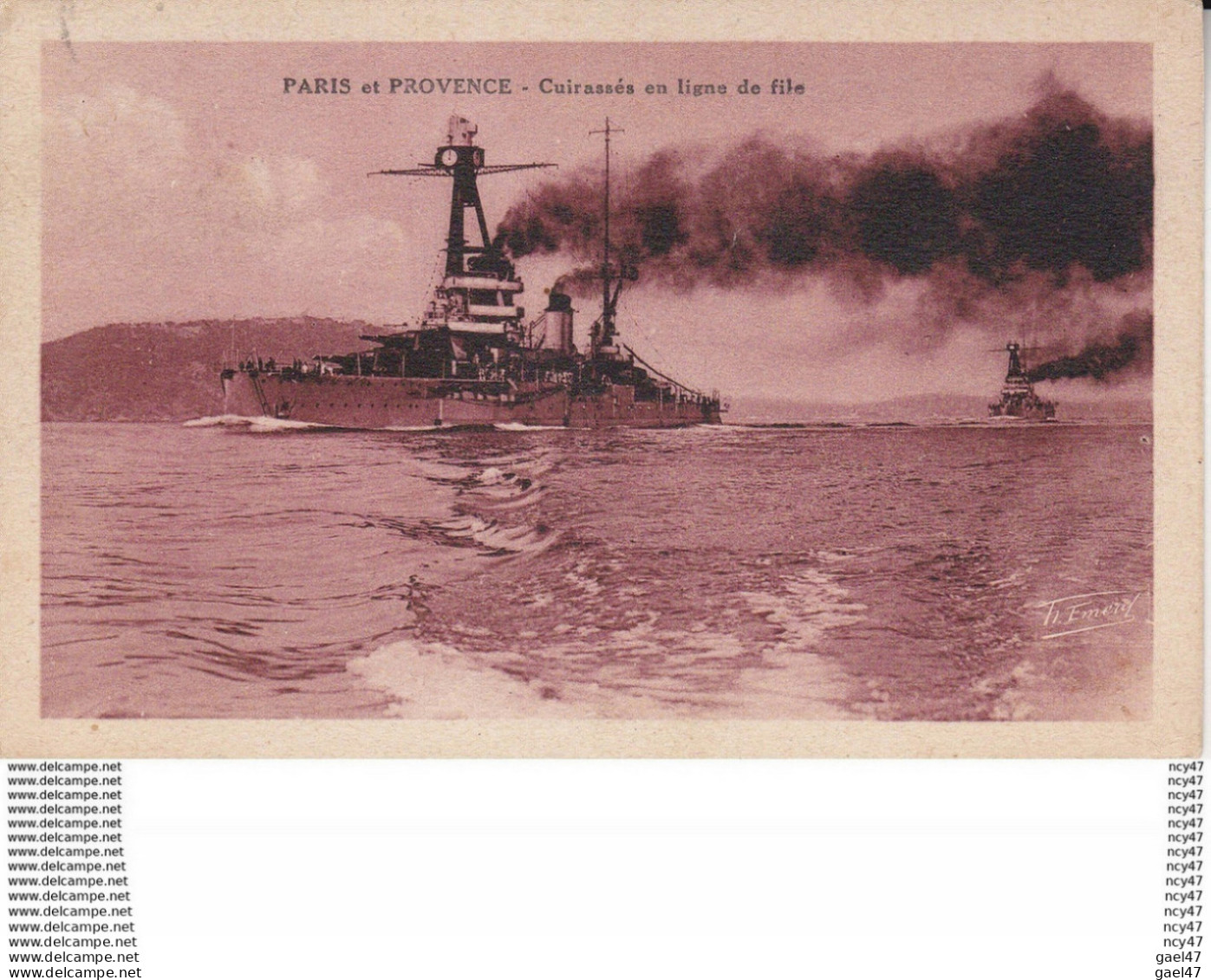 CPA Marine De Guerre Française. Cuirassé  "PARIS Et PROVENCE". ...D086 - Warships