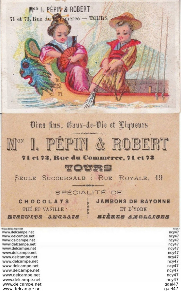 CPA CHROMOS.  Vins Fins Et Liqueurs. PEPIN & ROBERT. Tours. Couple De Chinois à La Pêche. ...Z184 - Autres & Non Classés