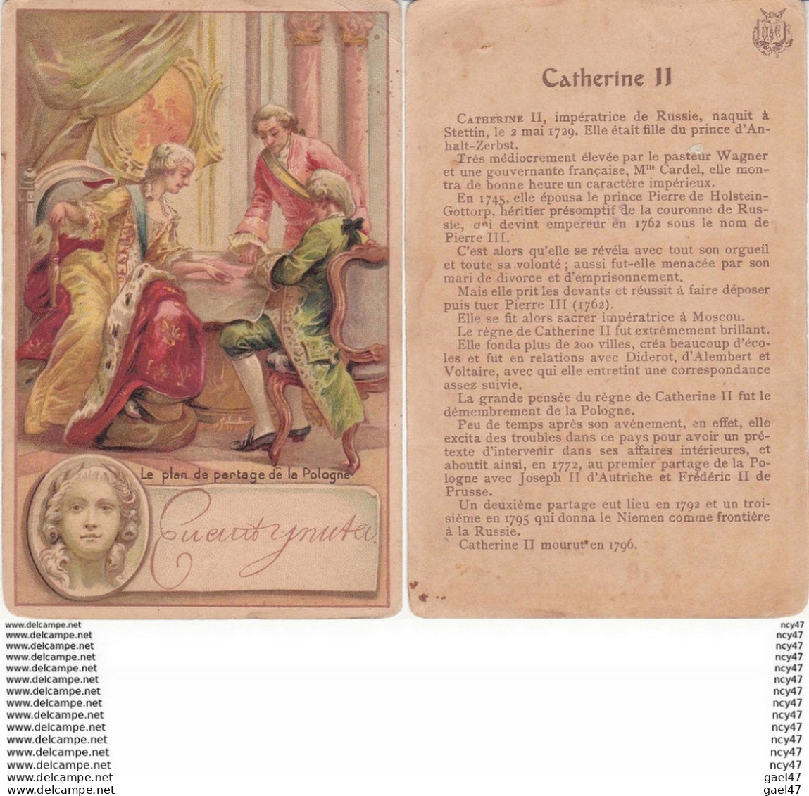 CPA CHROMOS. Histoire. Catherine II, Le Plan De Partage De La Pologne. ...Z176 - Autres & Non Classés