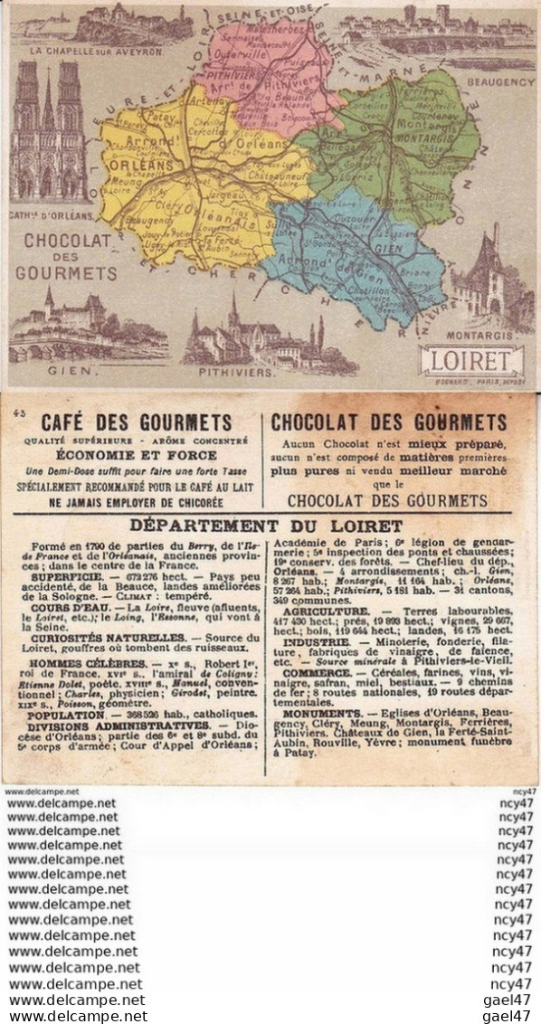 CHROMOS. Chocolat Des GOURMETS.   Département Du LOIRET.  ..U937 - Tea & Coffee Manufacturers