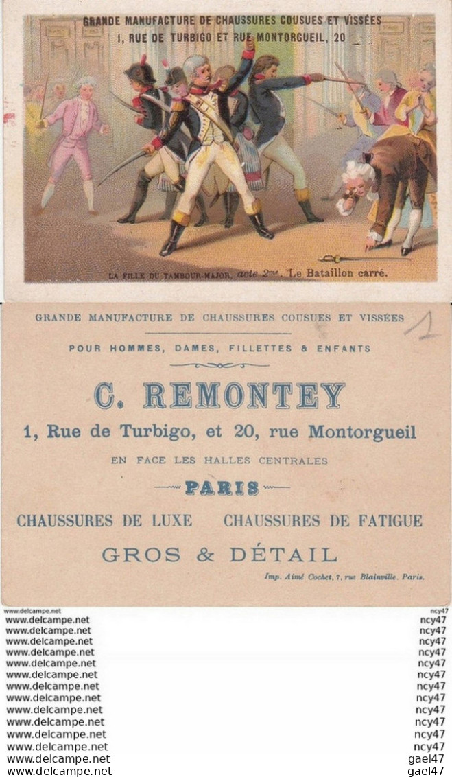 CPA  CHROMOS. Chaussures  C. .REMONTEY.  La Fille Du Tambour,acte2, Le Bataillon Carré  ...Z153 - Sonstige & Ohne Zuordnung