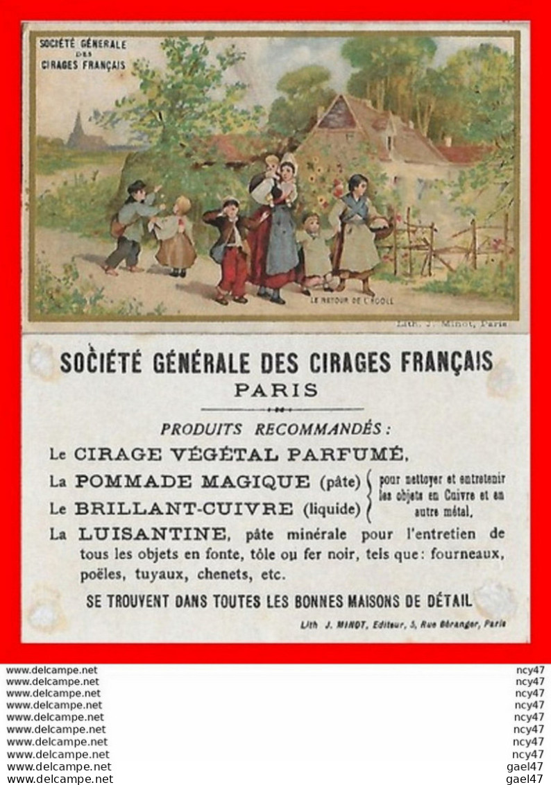 CHROMOS.  Société Générale Des Cirages Français (Paris) Le Retour De L'école..S2661 - Sonstige & Ohne Zuordnung