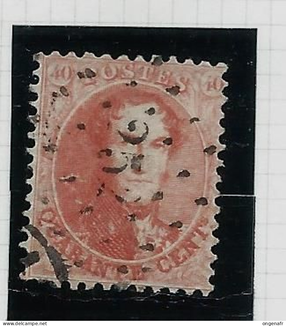 Médaillons Dentelé N° 15A Obl. Losange De Points  N° 252 ( MONS ) - 1863-1864 Medaillen (13/16)