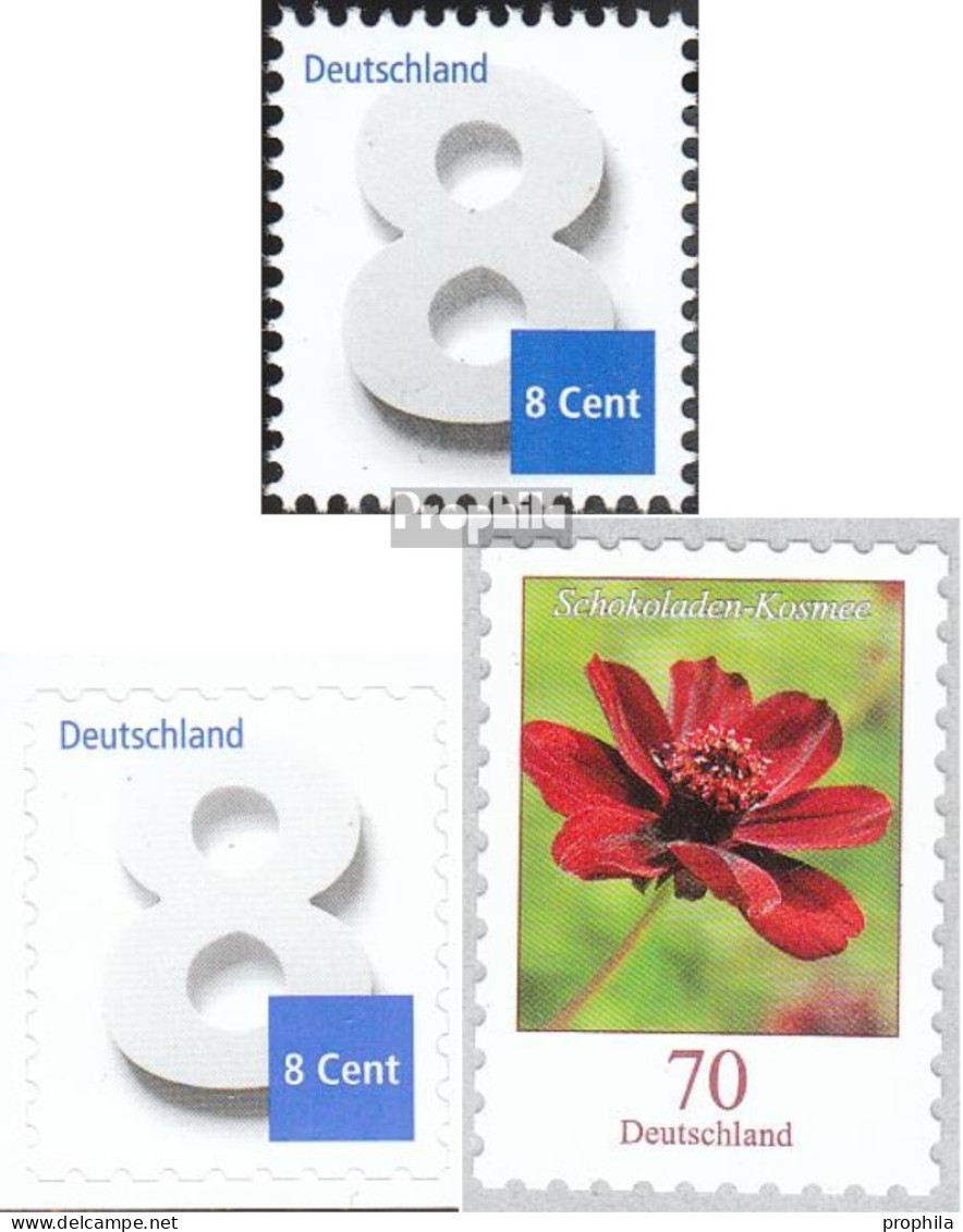 BRD 3188,3196,3197 (kompl.Ausg.) Postfrisch 2015 Ziffernzeichnung, Blumen - Ungebraucht