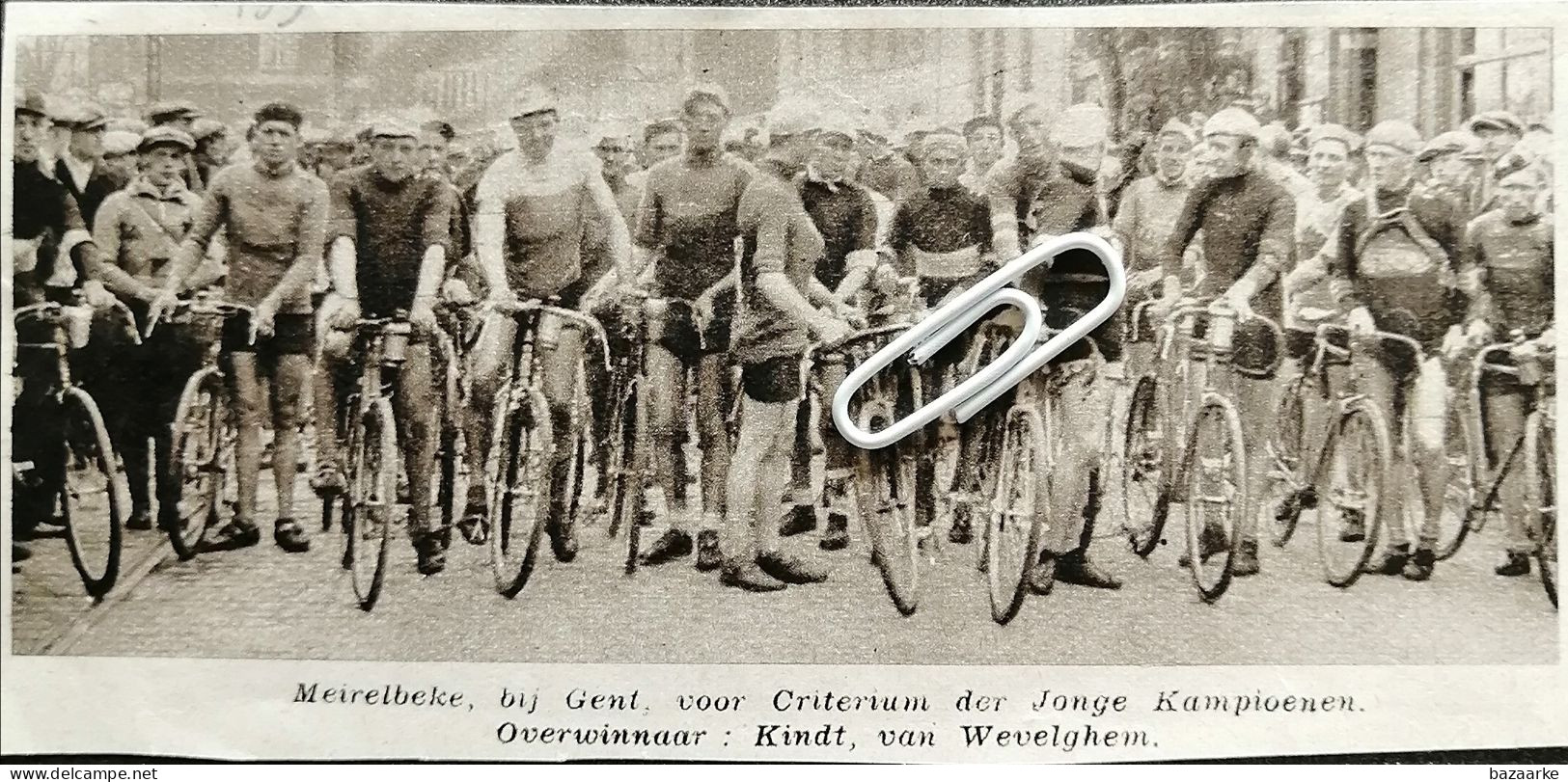 WIELERSPORT 1933 / MEIRELBEKE /  CRETERIUM DER JONGE KAMPIOENEN / OVERWINNAAR KINDT VAN WEVELGHEM - Unclassified