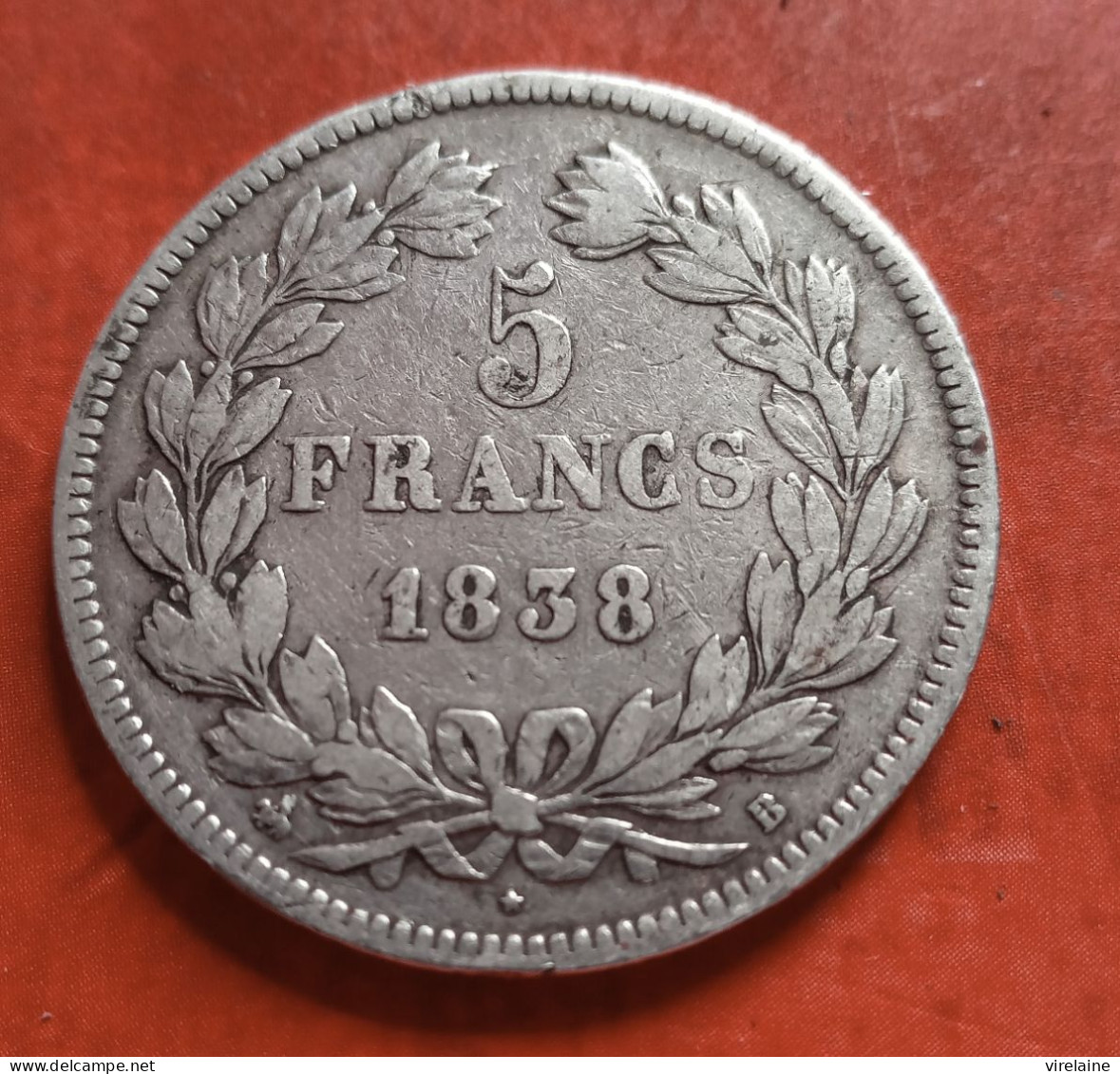 FRANCE  5 Francs Louis Philippe 1838 B Rouen  Argent - 5 Francs